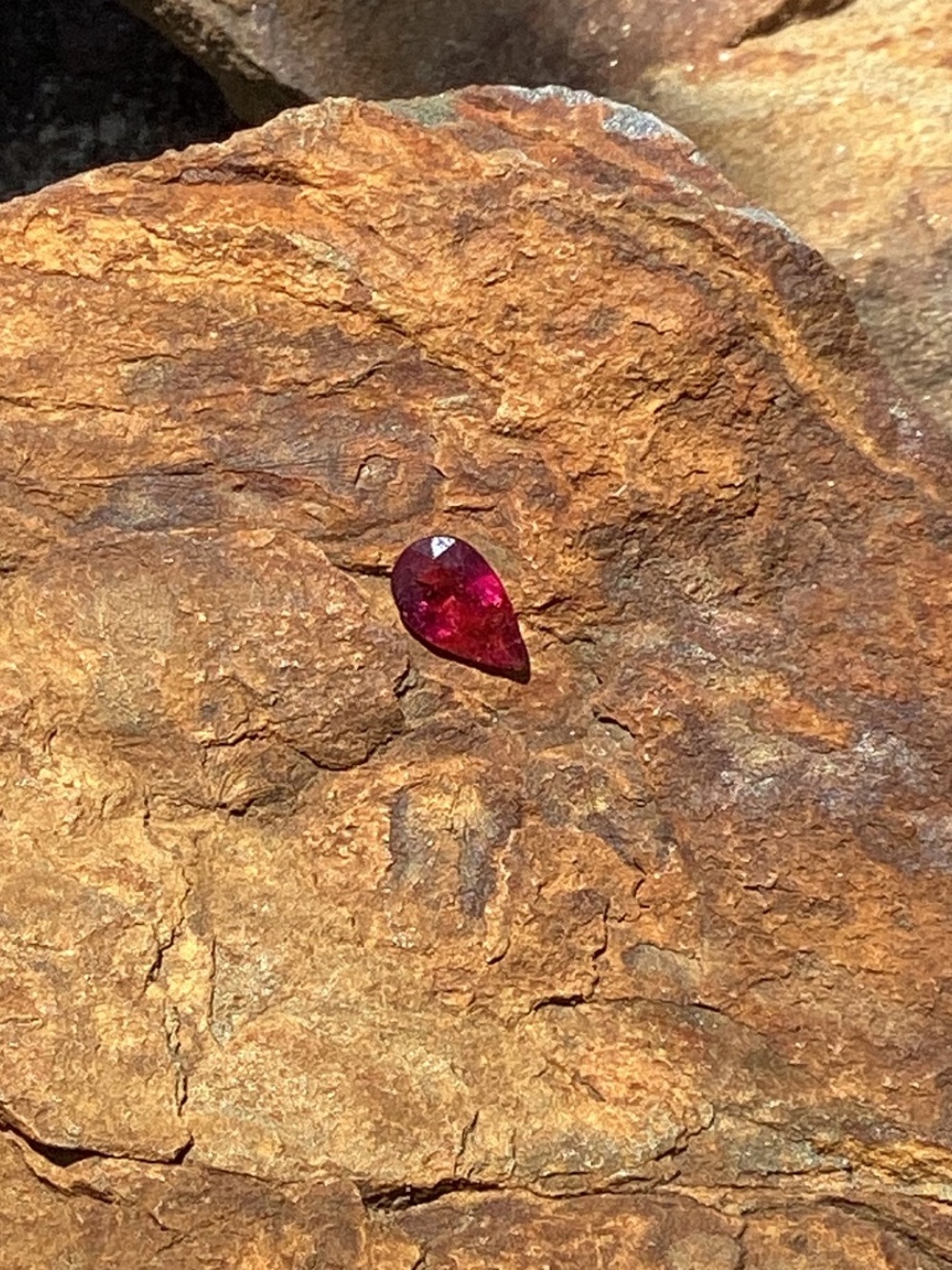 .55 Carat Pear Shaped Ruby, NWT, 5x8mm